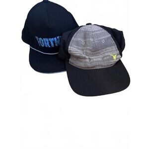Set of 2 Black Baseball Caps with Fortnite Logo and Mesh Design